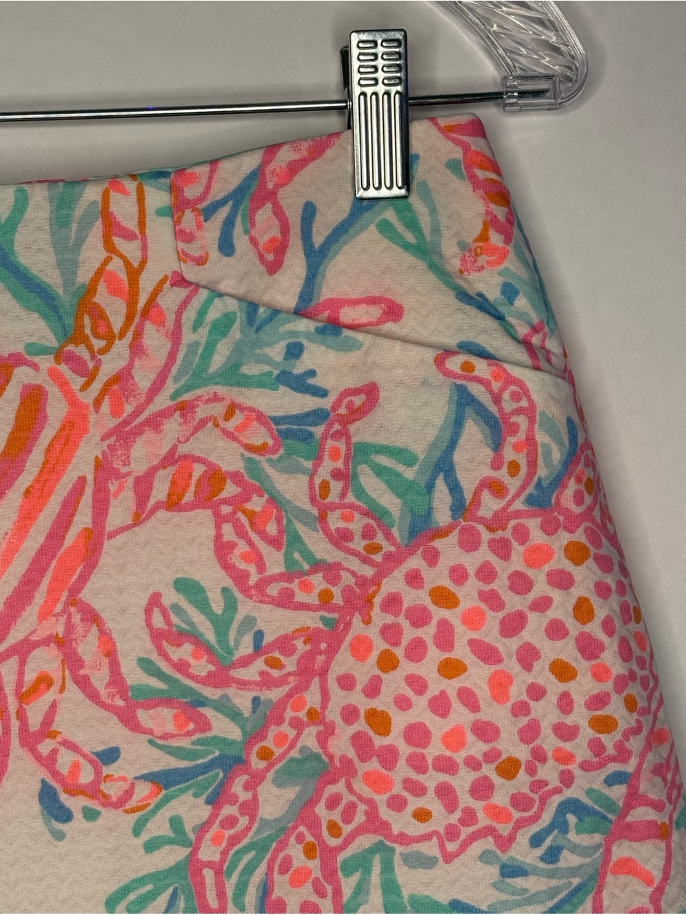 Lilly Pulitzer Women's White & Pink Printed Mini Skirt / Skort - Picture 8 of 12